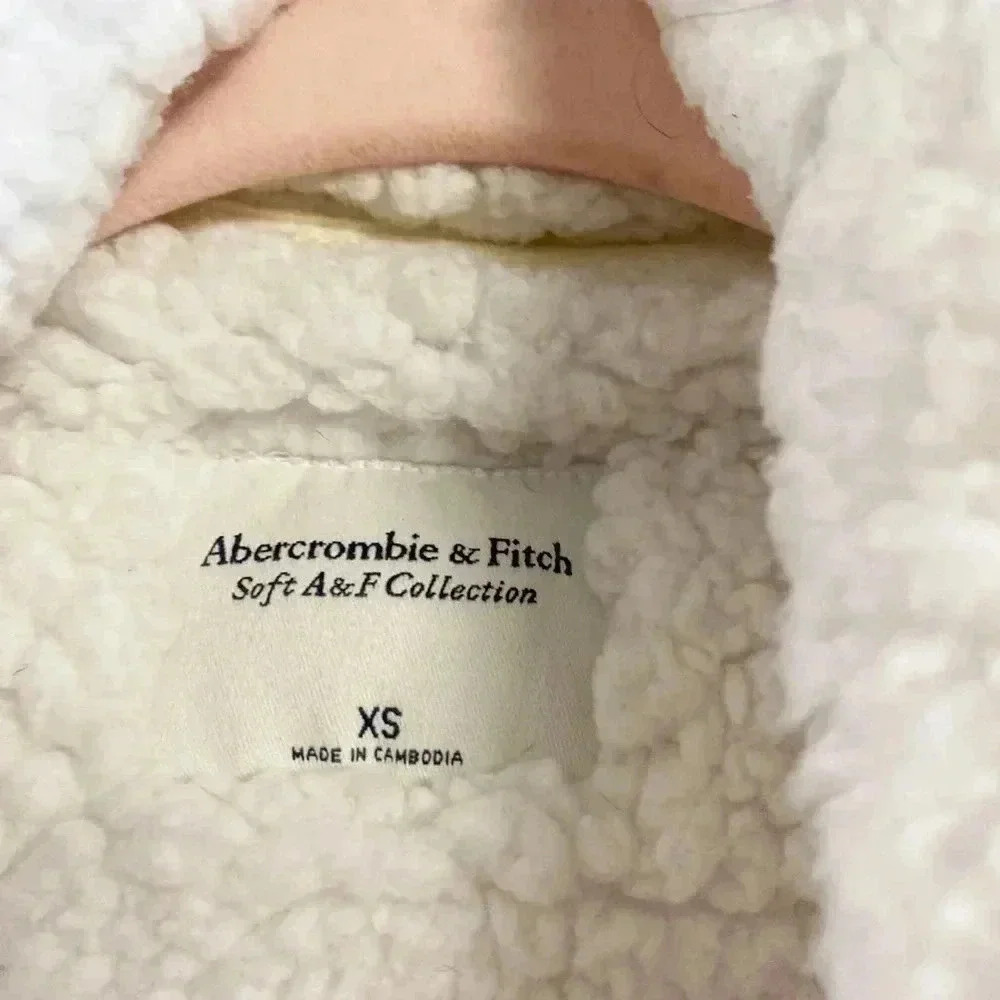 Abercrombie Sherpa Soft Af Open Front Cardigan Xs - image 2